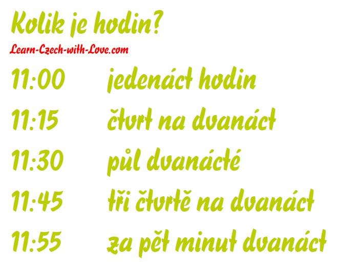 How to express time in Czech