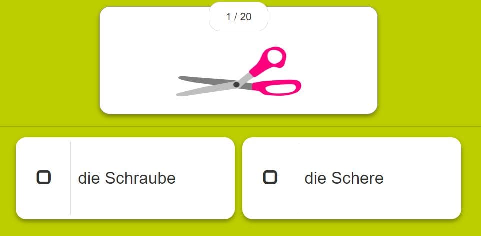 tedesco esercizio vocaboli